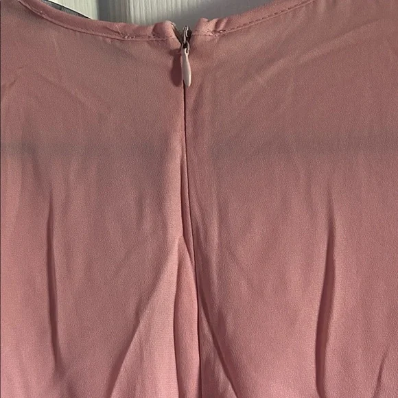 Boohoo Blush Pink Knot Front Woven Culotte Long Sleeve Wide Leg Jumpsuit - Picture 8 of 11